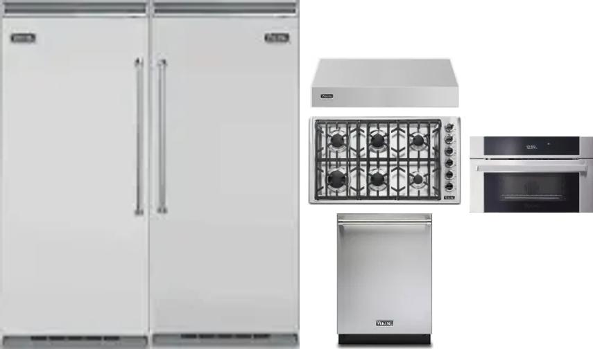 6 Piece Package Includes Refrigerator, Freezer, Cooktop, Wall Oven, Hood And Dishwasher