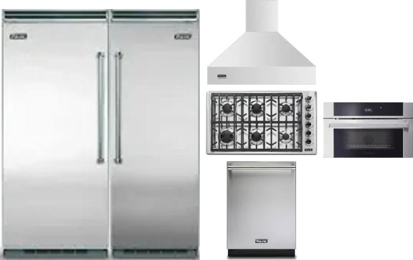 6 Piece Package Includes Refrigerator, Freezer, Cooktop, Wall Oven, Hood And Dishwasher