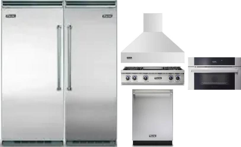 6 Piece Package Includes Refrigerator, Freezer, Cooktop, Wall Oven, Hood And Dishwasher