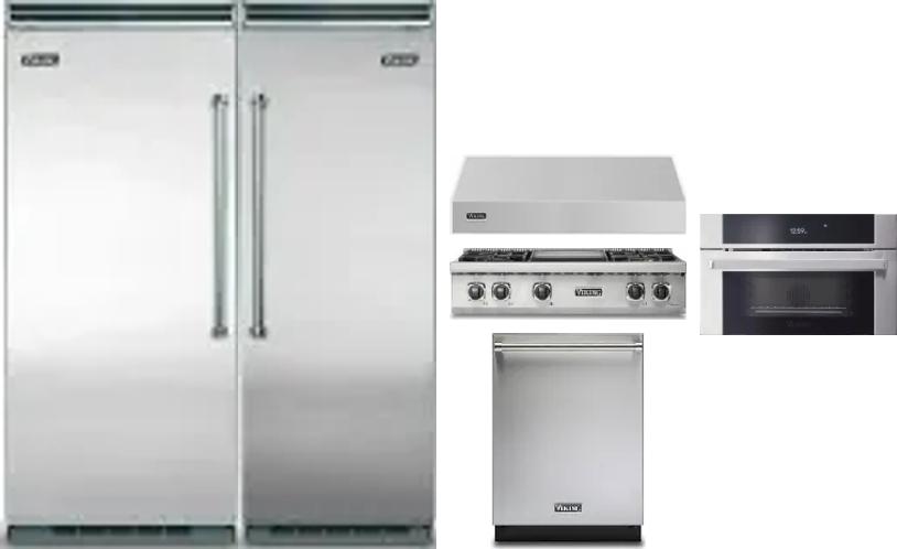 6 Piece Package Includes Refrigerator, Freezer, Cooktop, Wall Oven, Hood And Dishwasher