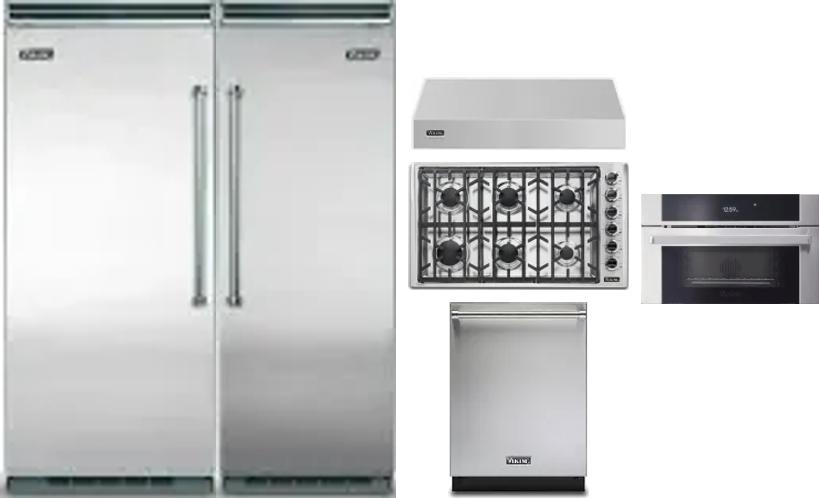 6 Piece Package Includes Refrigerator, Freezer, Cooktop, Wall Oven, Hood And Dishwasher