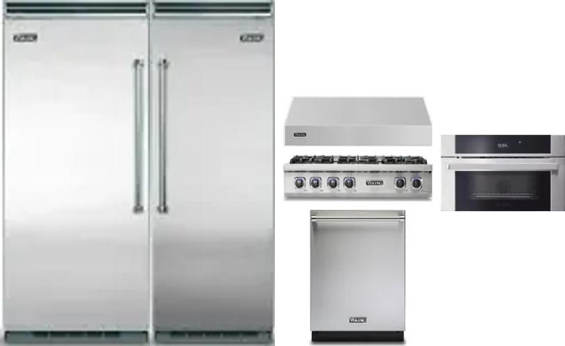 6 Piece Package Includes Refrigerator, Freezer, Cooktop, Wall Oven, Hood And Dishwasher