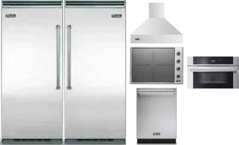 6 Piece Package Includes Refrigerator, Freezer, Cooktop, Wall Oven, Hood And Dishwasher