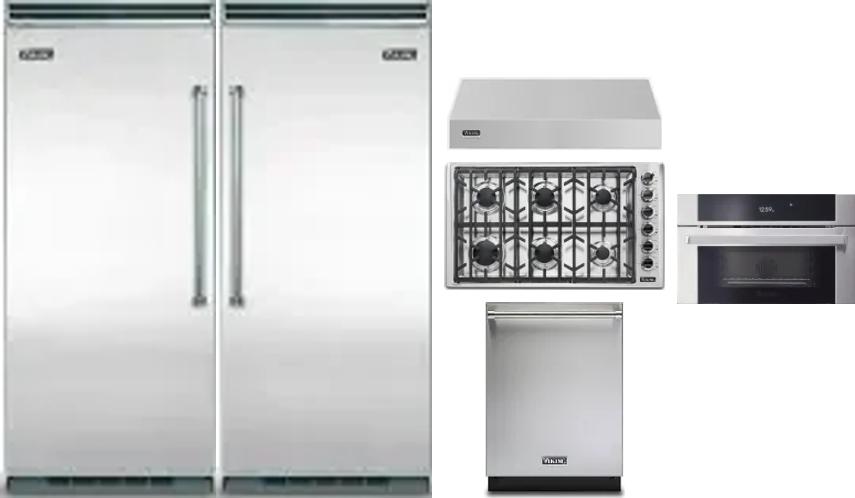 6 Piece Package Includes Refrigerator, Freezer, Cooktop, Wall Oven, Hood And Dishwasher