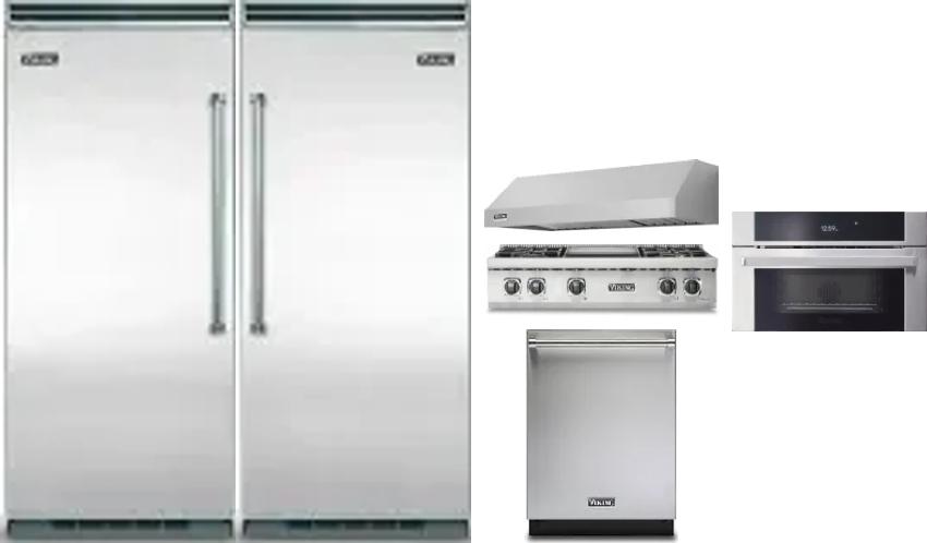 6 Piece Package Includes Refrigerator, Freezer, Cooktop, Wall Oven, Hood And Dishwasher