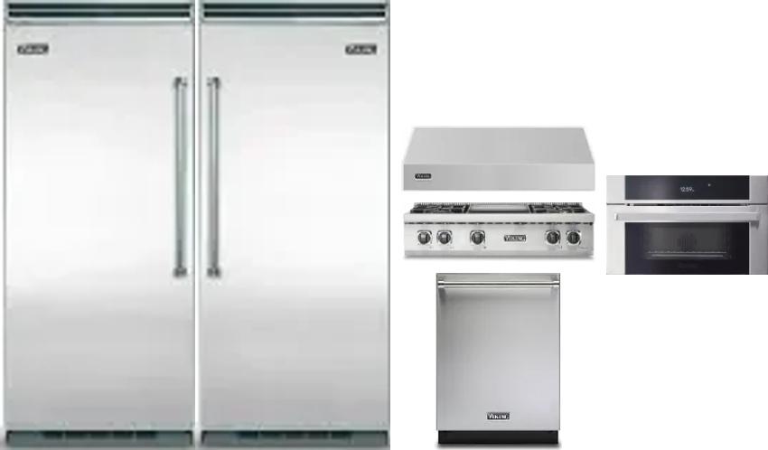 6 Piece Package Includes Refrigerator, Freezer, Cooktop, Wall Oven, Hood And Dishwasher