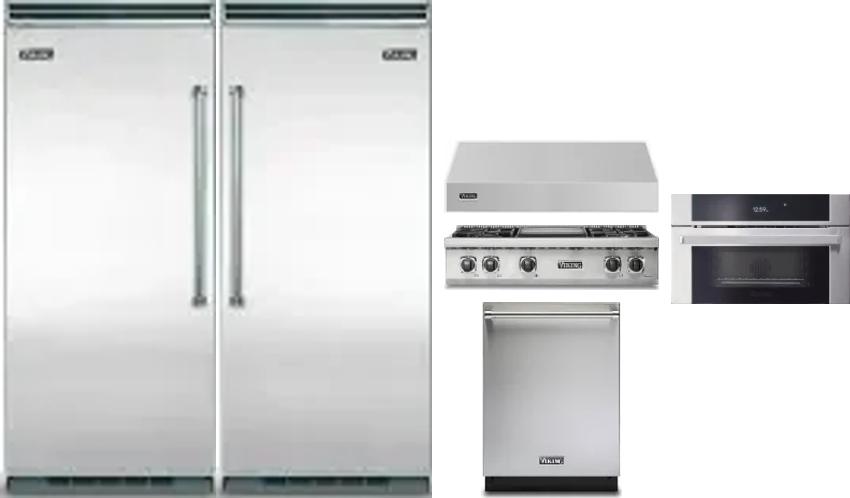 6 Piece Package Includes Refrigerator, Freezer, Cooktop, Wall Oven, Hood And Dishwasher