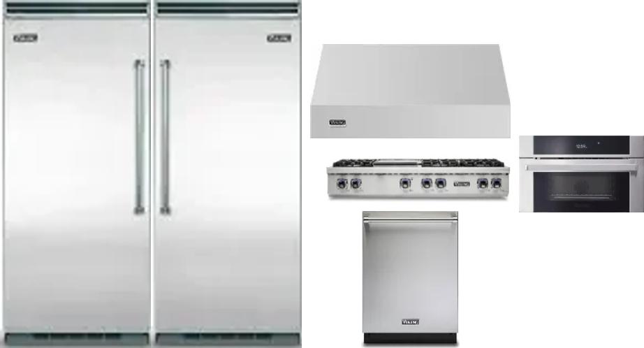 6 Piece Package Includes Refrigerator, Freezer, Cooktop, Wall Oven, Hood And Dishwasher