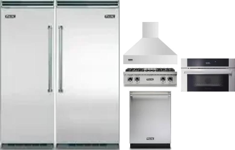 6 Piece Package Includes Refrigerator, Freezer, Cooktop, Wall Oven, Hood And Dishwasher