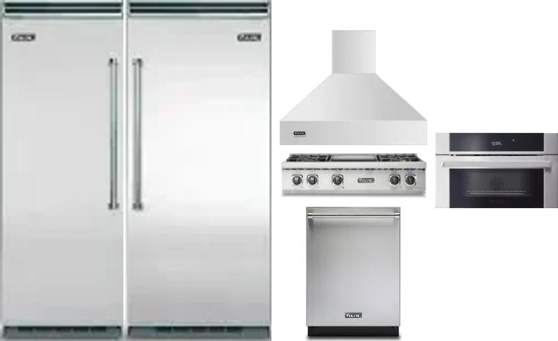 6 Piece Package Includes Refrigerator, Freezer, Cooktop, Wall Oven, Hood And Dishwasher
