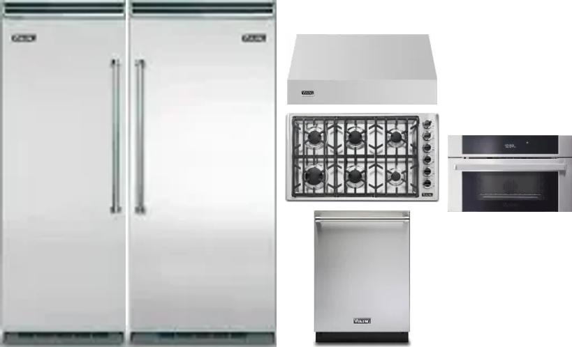 6 Piece Package Includes Refrigerator, Freezer, Cooktop, Wall Oven, Hood And Dishwasher