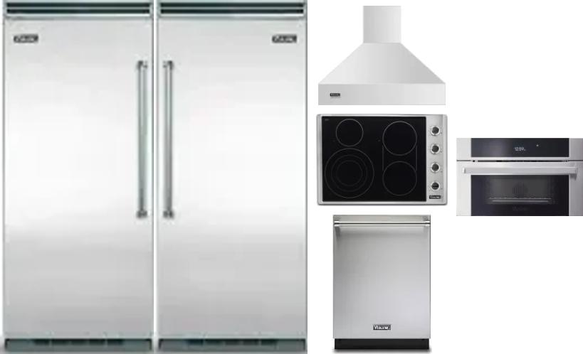 6 Piece Package Includes Refrigerator, Freezer, Cooktop, Wall Oven, Hood And Dishwasher