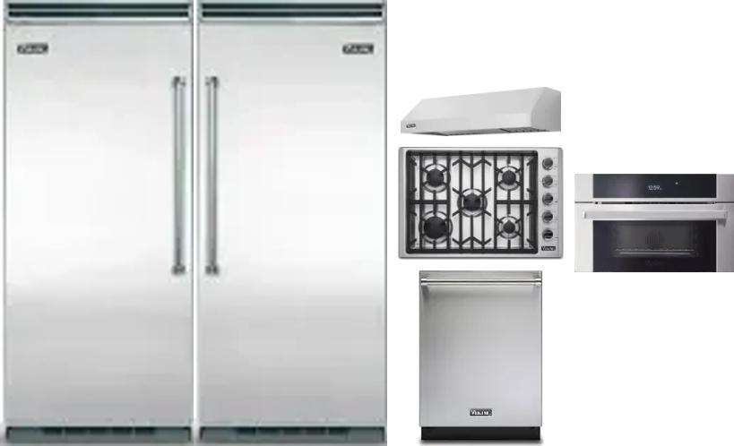 6 Piece Package Includes Refrigerator, Freezer, Cooktop, Wall Oven, Hood And Dishwasher