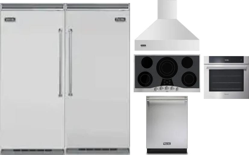 6 Piece Package Includes Refrigerator, Freezer, Cooktop, Wall Oven, Hood And Dishwasher