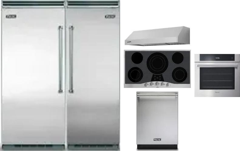 6 Piece Package Includes Refrigerator, Freezer, Cooktop, Wall Oven, Hood And Dishwasher