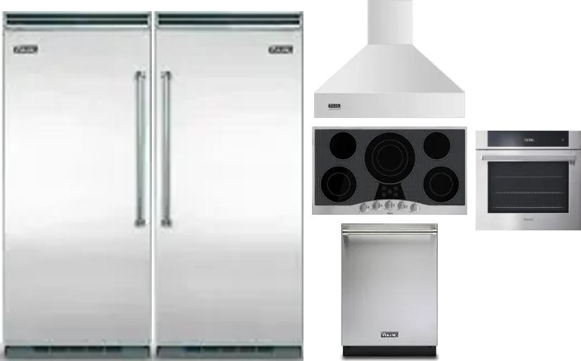 6 Piece Package Includes Refrigerator, Freezer, Cooktop, Wall Oven, Hood And Dishwasher