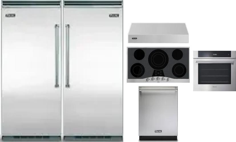 6 Piece Package Includes Refrigerator, Freezer, Cooktop, Wall Oven, Hood And Dishwasher