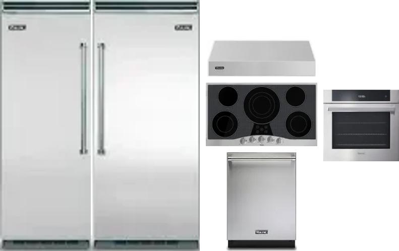 6 Piece Package Includes Refrigerator, Freezer, Cooktop, Wall Oven, Hood And Dishwasher