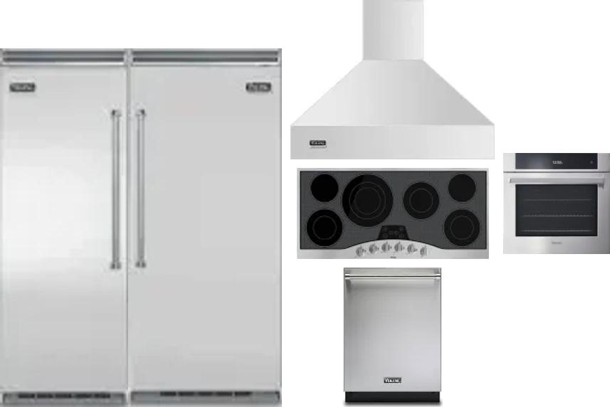 6 Piece Package Includes Refrigerator, Freezer, Cooktop, Wall Oven, Hood And Dishwasher