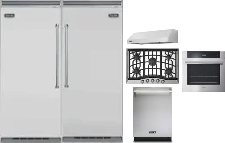 6 Piece Package Includes Refrigerator, Freezer, Cooktop, Wall Oven, Hood And Dishwasher