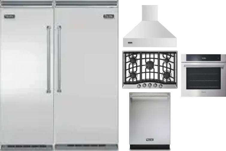 6 Piece Package Includes Refrigerator, Freezer, Cooktop, Wall Oven, Hood And Dishwasher
