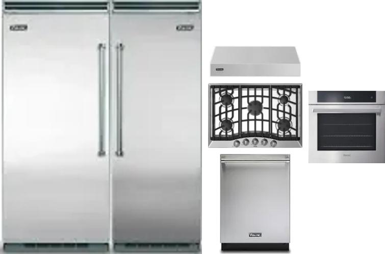 6 Piece Package Includes Refrigerator, Freezer, Cooktop, Wall Oven, Hood And Dishwasher