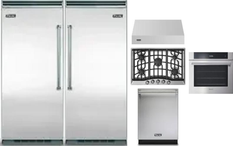 6 Piece Package Includes Refrigerator, Freezer, Cooktop, Wall Oven, Hood And Dishwasher