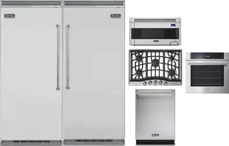 6 Piece Package Includes Refrigerator, Freezer, Cooktop, Wall Oven, Microwave And Dishwasher