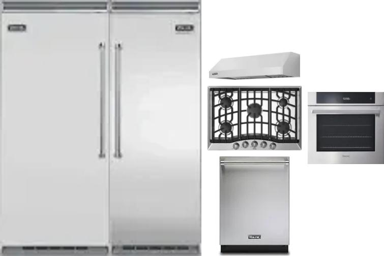 6 Piece Package Includes Refrigerator, Freezer, Cooktop, Wall Oven, Hood And Dishwasher