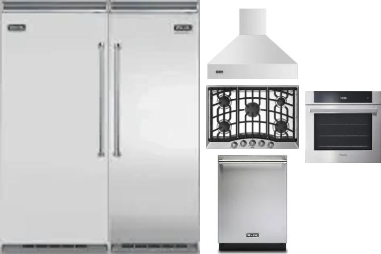 6 Piece Package Includes Refrigerator, Freezer, Cooktop, Wall Oven, Hood And Dishwasher