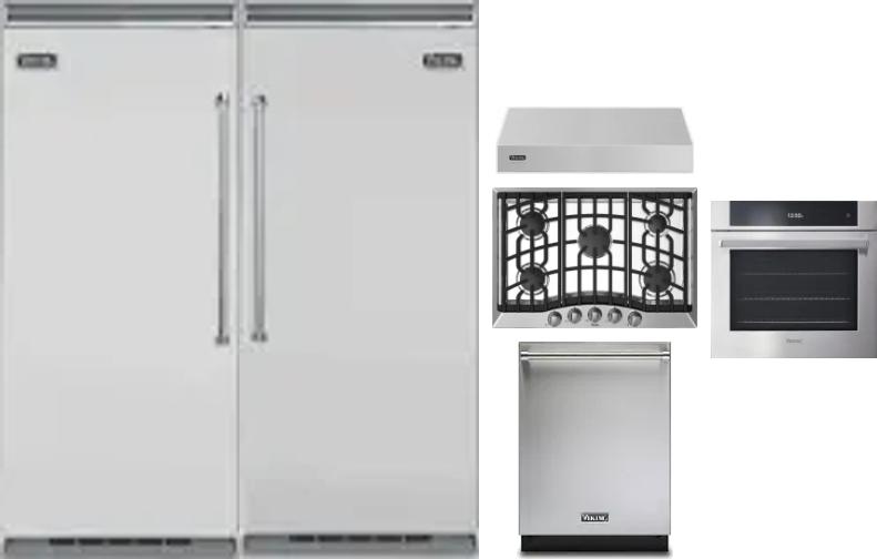 6 Piece Package Includes Refrigerator, Freezer, Cooktop, Wall Oven, Hood And Dishwasher