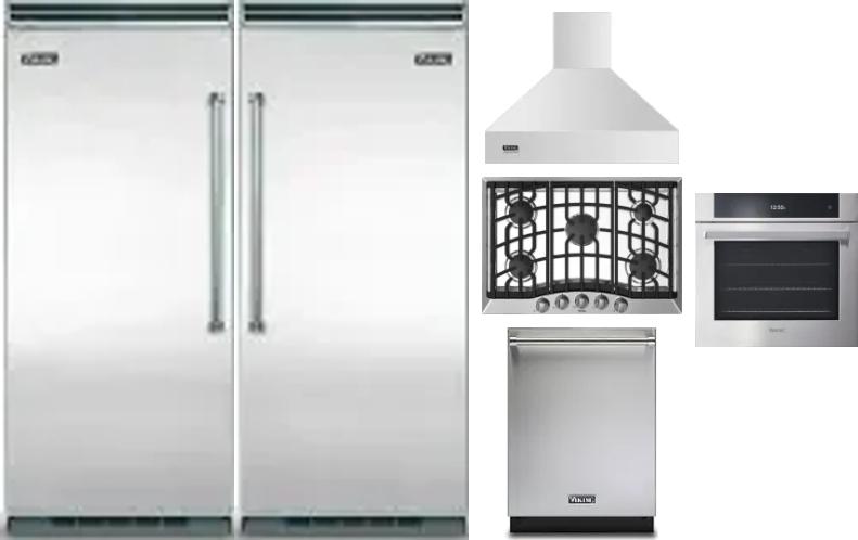 6 Piece Package Includes Refrigerator, Freezer, Cooktop, Wall Oven, Hood And Dishwasher