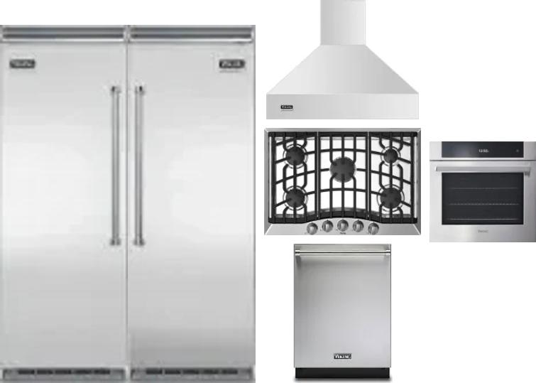 6 Piece Package Includes Refrigerator, Freezer, Cooktop, Wall Oven, Hood And Dishwasher