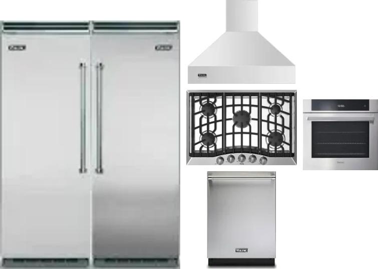 6 Piece Package Includes Refrigerator, Freezer, Cooktop, Wall Oven, Hood And Dishwasher