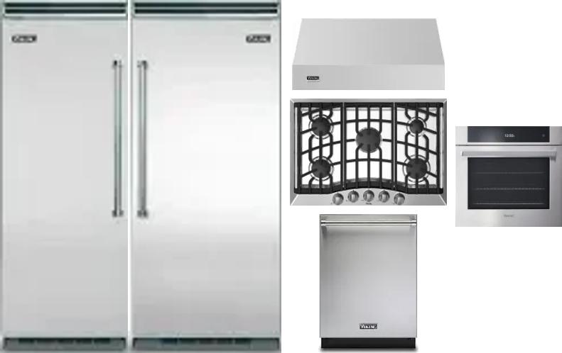 6 Piece Package Includes Refrigerator, Freezer, Cooktop, Wall Oven, Hood And Dishwasher