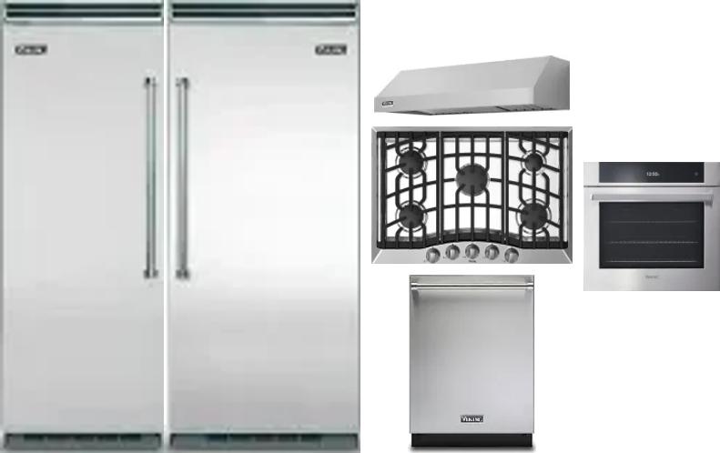 6 Piece Package Includes Refrigerator, Freezer, Cooktop, Wall Oven, Hood And Dishwasher