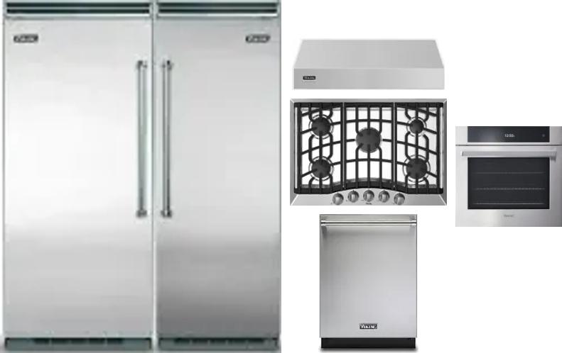 6 Piece Package Includes Refrigerator, Freezer, Cooktop, Wall Oven, Hood And Dishwasher