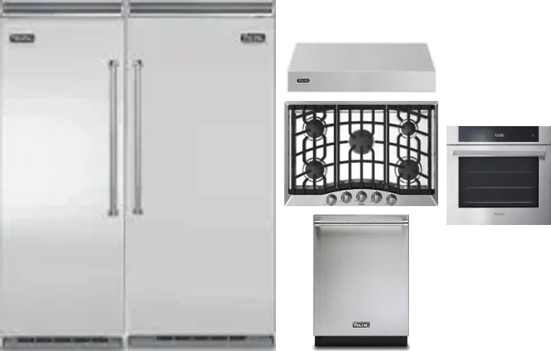 6 Piece Package Includes Refrigerator, Freezer, Cooktop, Wall Oven, Hood And Dishwasher