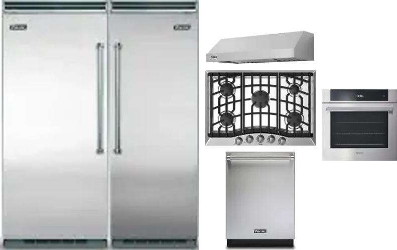 6 Piece Package Includes Refrigerator, Freezer, Cooktop, Wall Oven, Hood And Dishwasher