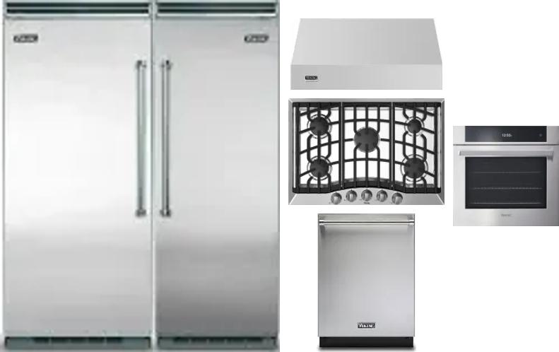 6 Piece Package Includes Refrigerator, Freezer, Cooktop, Wall Oven, Hood And Dishwasher