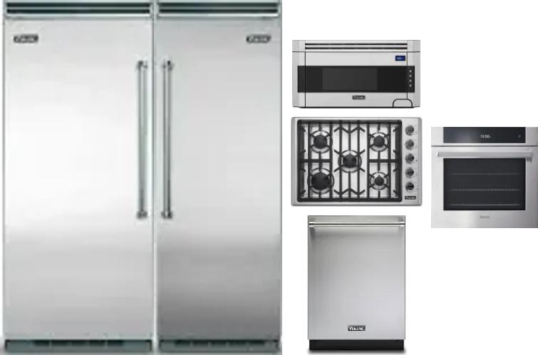 6 Piece Package Includes Refrigerator, Freezer, Cooktop, Wall Oven, Microwave And Dishwasher