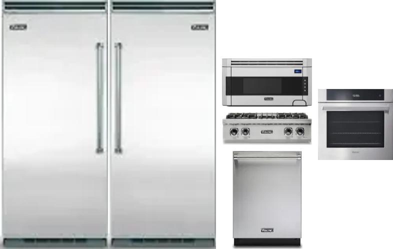 6 Piece Package Includes Refrigerator, Freezer, Cooktop, Wall Oven, Microwave And Dishwasher