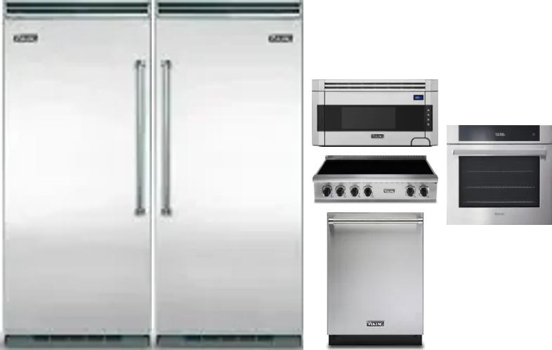 6 Piece Package Includes Refrigerator, Freezer, Cooktop, Wall Oven, Microwave And Dishwasher