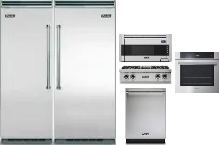 6 Piece Package Includes Refrigerator, Freezer, Cooktop, Wall Oven, Microwave And Dishwasher