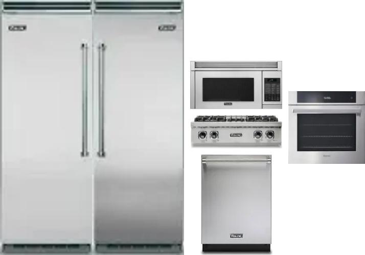 6 Piece Package Includes Refrigerator, Freezer, Cooktop, Wall Oven, Microwave And Dishwasher