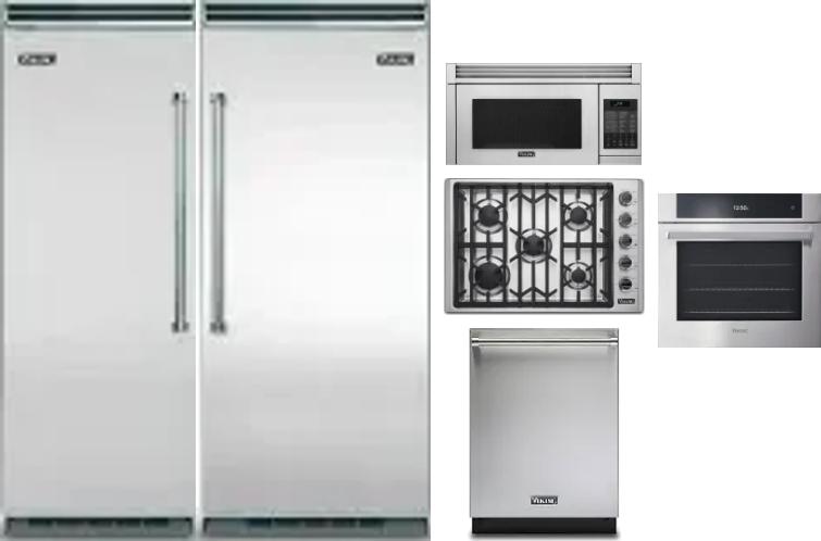 6 Piece Package Includes Refrigerator, Freezer, Cooktop, Wall Oven, Microwave And Dishwasher