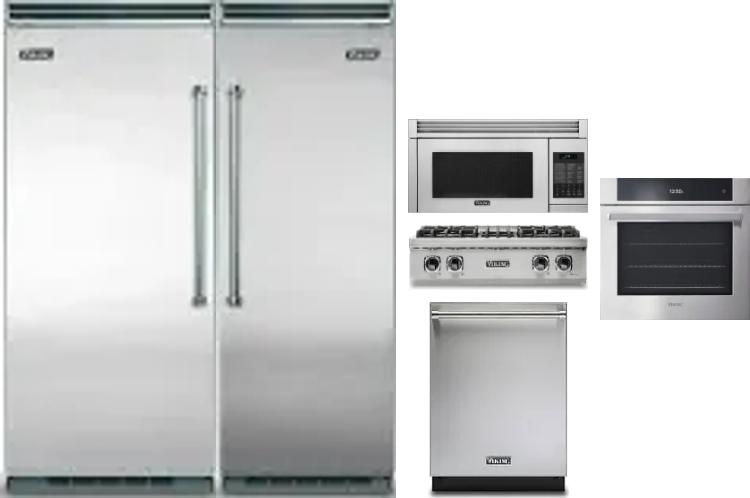 6 Piece Package Includes Refrigerator, Freezer, Cooktop, Wall Oven, Microwave And Dishwasher