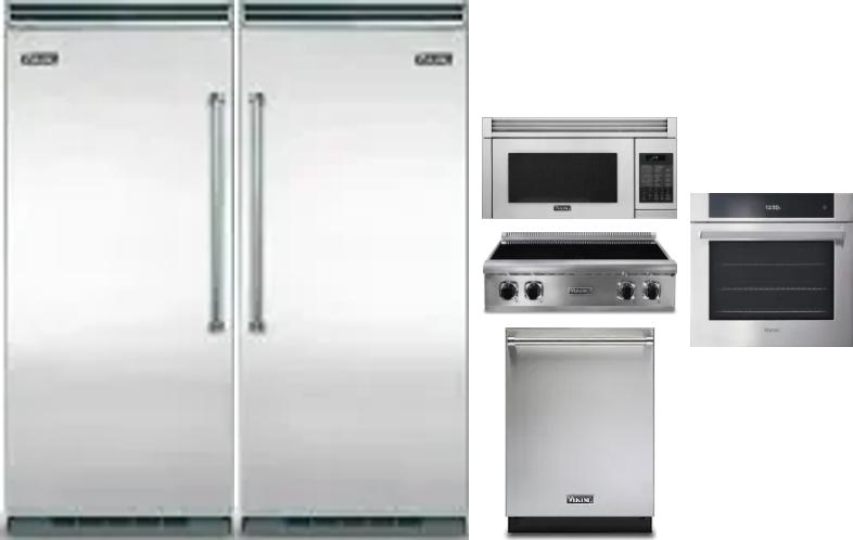 6 Piece Package Includes Refrigerator, Freezer, Cooktop, Wall Oven, Microwave And Dishwasher