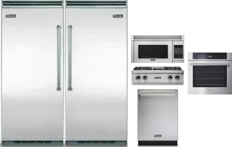 6 Piece Package Includes Refrigerator, Freezer, Cooktop, Wall Oven, Microwave And Dishwasher