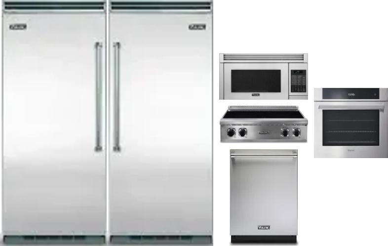 6 Piece Package Includes Refrigerator, Freezer, Cooktop, Wall Oven, Microwave And Dishwasher